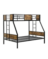 Streamdale Furniture Twin Over Full Metal Bunk Bed with Storage