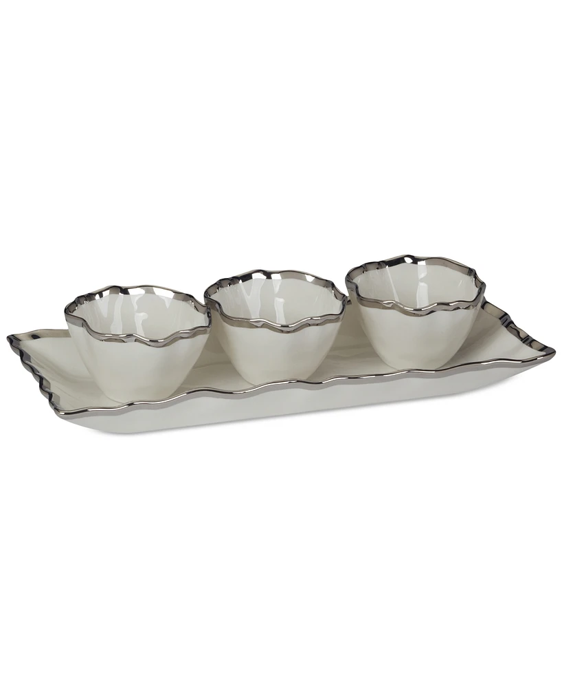 Certified International Regency 4 Pc. Tray and Condiment Bowls