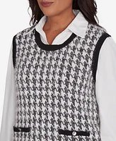 Alfred Dunner Runway Ready Women's Houndstooth Two One Vest