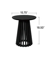2-Piece Round Coffee Table Set with Grille Design