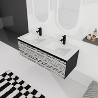 48'' Wall-Mounted Bathroom Vanity with Soft-Close Doors