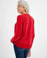 Style & Co Women's Crewneck Chenille Long-Sleeve Sweater, Created for Macy's