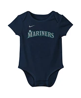 Nike Newborn Baby Boys and Girls Julio Rodriguez Navy Seattle Mariners Fuse Name Number Bodysuit