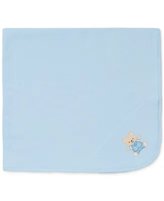 Little Me Baby Boys Cute Embroidered Bear Cotton Blanket