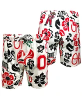 Wes & Willy Big Boys and Girls White Ohio State Buckeyes Allover Print Vault Tech Swim Trunks