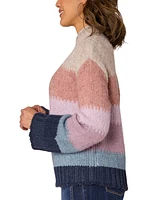 Democracy Petite Colorblocked Dropped-Shoulder Sweater