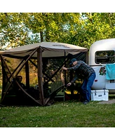 Clam Quick-Set Venture 9 x 9 Foot Portable Outdoor Camping Canopy Shelter, Brown