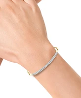 Effy Diamond Line & Paperclip Link Bracelet (7/8 ct. t.w.) in 14k Two-Tone Gold