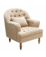 Simplie Fun Anatasia Tufted Armchair, Beige