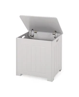 Streamdale Furniture Modern Faux Wood Bathroom Hamper With Flip Top Lid