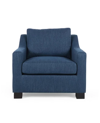 Simplie Fun Plush Upholstered Club Chair With Sloped Arms