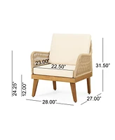 Annisa Acacia Wood Rope Weave Club Chair