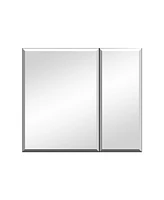 30x26" Medicine Cabinet with Mirror, Recessed or Wall Mount, Ample Storage
