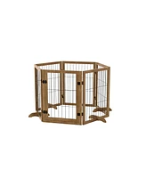 Streamdale Furniture 6-Panel Freestanding Dog Gate with Door