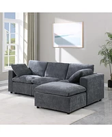 Streamdale Furniture Modular Sectional Sofa with Ottoman, Convertible Couch