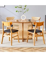 Solid Wood Dining Set: Table & Chairs for Home & Office