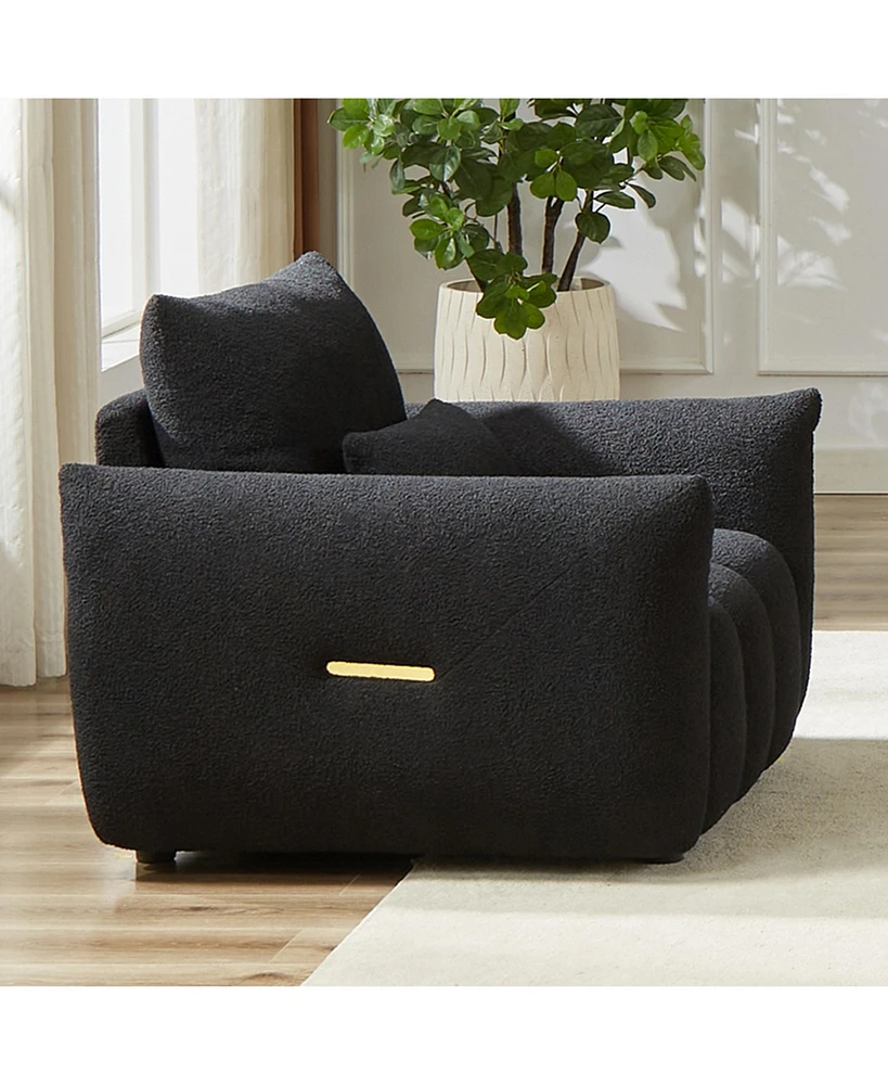 Simplie Fun Cozy Teddy Sofa: Modern Lounge Chair for Living, Bedroom, Office