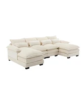 Streamdale Furniture Spacious U-Shape Sectional Sofa with Durable Chenille Fabric