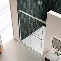 Streamdale Furniture Bypass Shower Door, 56"-60"W x 74"H, Tempered Glass, Brushed Nickel