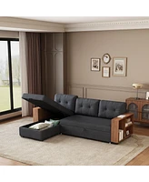 Streamdale Furniture Pull-Out Sectional Sofa with Storage & Sleeper