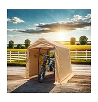 Streamdale Furniture 7x8FT Outdoor Storage Shed for Motorcycle, Atv, Tools