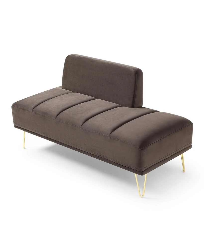 Simplie Fun 56.3" Velvet Upholstered End of Bed Bench with Gold Legs