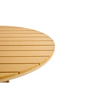 Bamboo Dining Table with Pe Rattan Round Top (110CM)