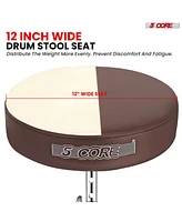 5 Core Drum Throne • Height Adjustable Guitar Stool • Thick Padded Comfortable Drummer Chair Brown Ds Ch Br