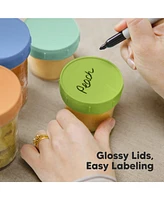 KeaBabies 8pk Prep Baby Food Storage Containers, Leak-Proof, Bpa Free Glass Jars for Feeding