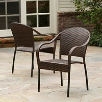 Stackable Pe Wicker Armchair For Outdoor Comfort