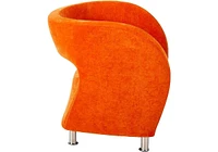Venus Modern Microfiber Barrel Chair With Cutout Back