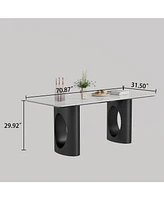12mm Sintered Stone Dining Table with Carbon Steel Base