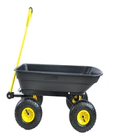 Streamdale Furniture Folding Poly Garden Dump Truck, 10" Pneumatic Tires, 300 lb Capacity