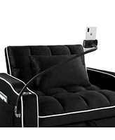 Streamdale Furniture 3-in-1 Convertible Sleeper Chair Bed with Usb Charging and Adjustable Backrest