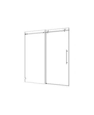 Simplie Fun Chrome Frameless Shower Door with Soft-Closing Function