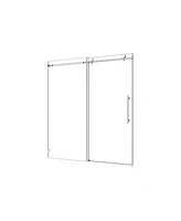 Simplie Fun Chrome Frameless Shower Door with Soft-Closing Function