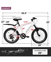 Streamdale Furniture 20" Kids Bike with Shock Absorber, 7-Speed, for Heights 42-56