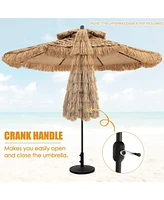 Slickblue 9 Feet Thatched Tiki Umbrella with 8 Ribs