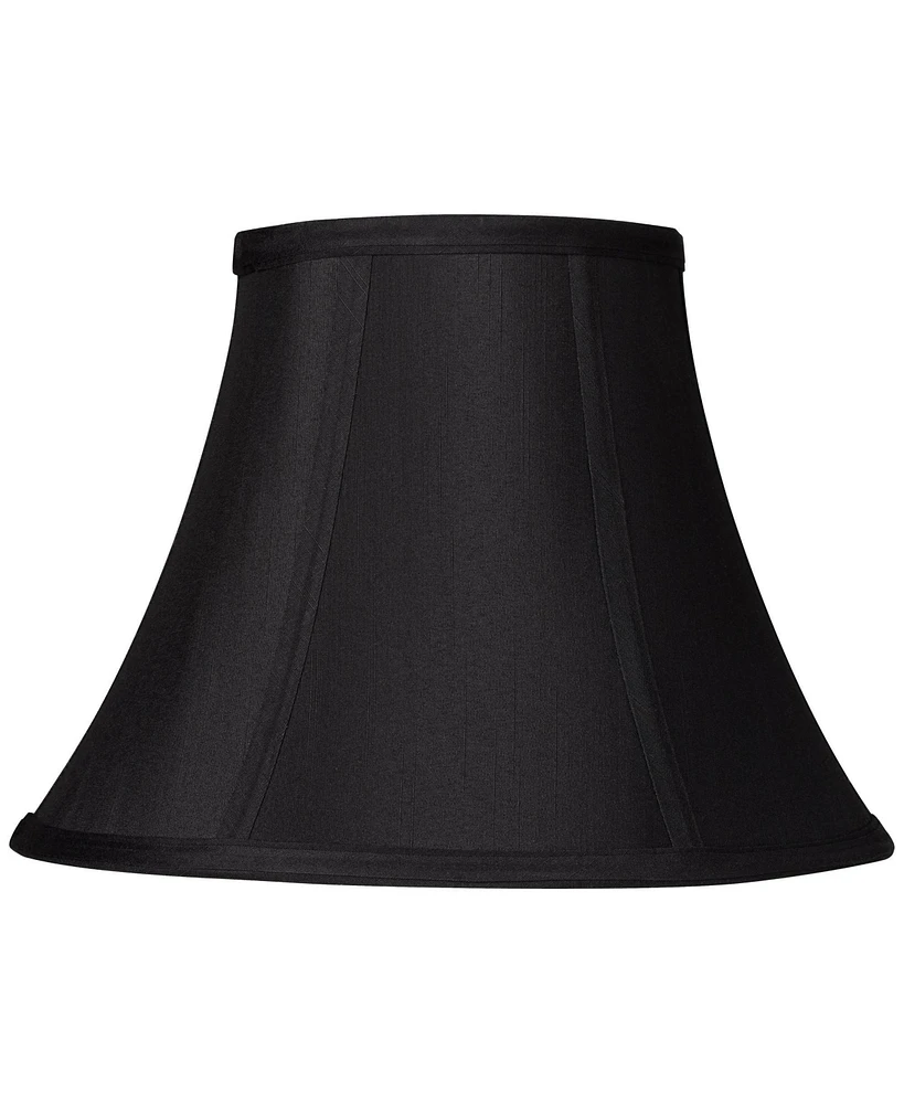 Springcrest Black Stretch Small Bell Lamp Shade 6" Top x 12" Bottom x 9 Slant x 8.5" High (Spider) Replacement with Harp and Finial