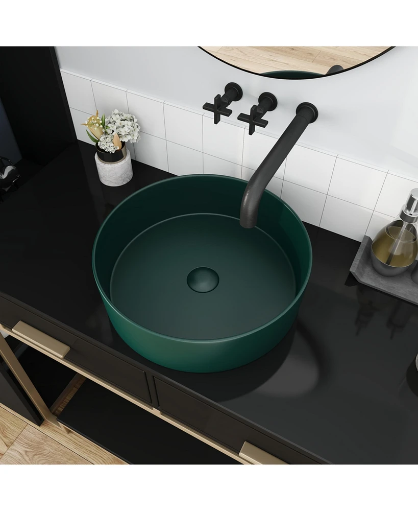 Simplie Fun Stylish Ceramic Vessel Sink for Bathrooms