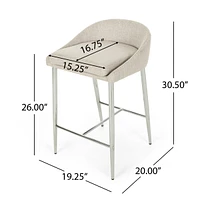 Modern Upholstered Counter Stool With Chrome Base