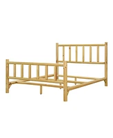 Streamdale Furniture Farmhouse Queen Log Bed Frame: Solid Pine, Rustic Style