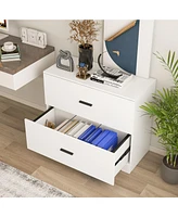 Slickblue 2-Drawer Lateral File Cabinet with Adjustable Bars for Home and Office