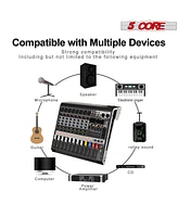 5 Core Audio Mixer 8 Channel Dj Controller Professional Sound Board Bluetooth Usb 48V Mx 8CH L