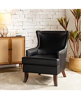 Hulala Home Mid-century Modern Angeles Leather Accent Armchair