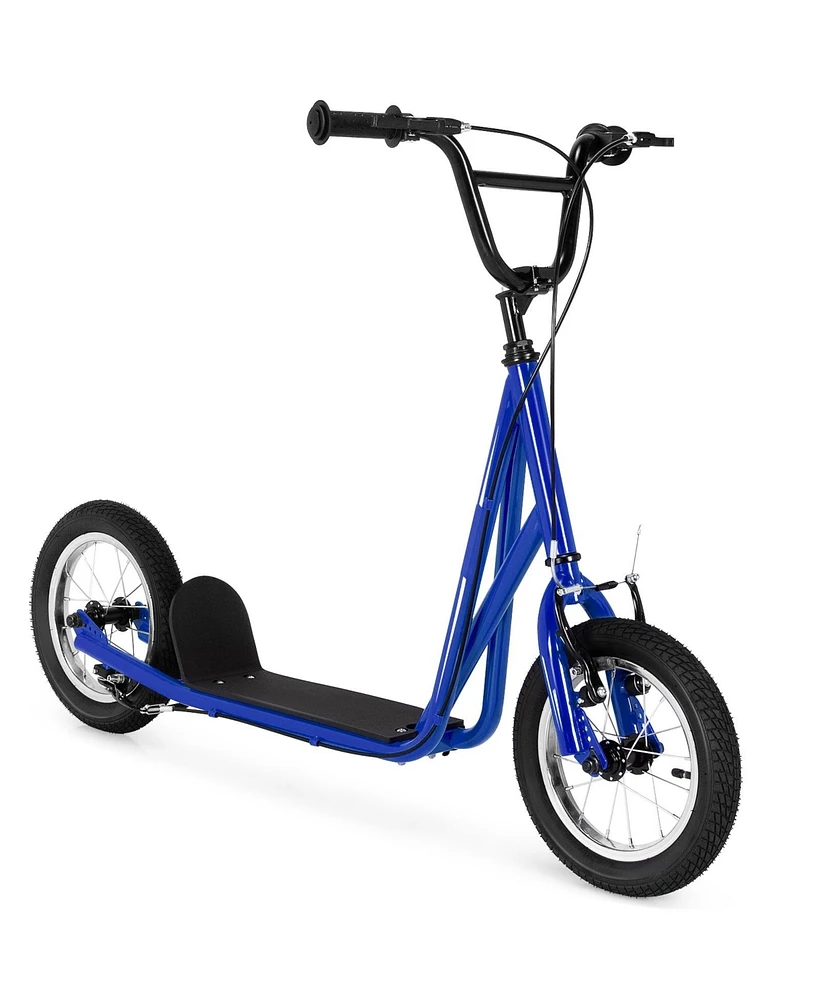 Slickblue Height Adjustable Kid Kick Scooter with 12 Inch Air Filled Wheel