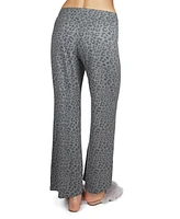 MeMoi Women's French Terry Cloth Leopard Print Lounge Pants