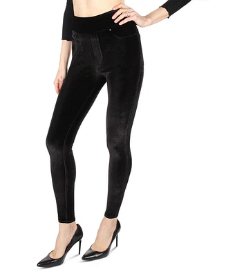 MeMoi Women's Velvet High-Waist Shaping Leggings