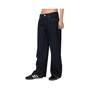 Edikted Women's Raelynn washed low rise jeans