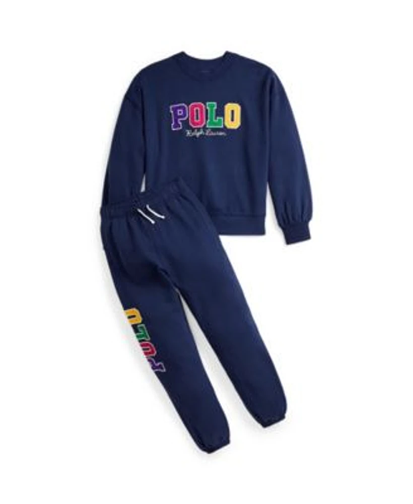 Polo Ralph Lauren Big Girls Corduroy Logo Fleece Sweatshirt Corduroy Logo Fleece Jogger Pant Set